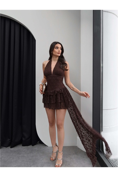 ESRAHELVACI Backless Lace Mini Dress