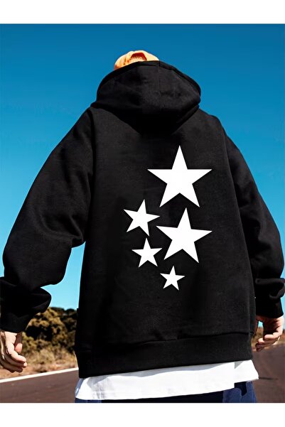 LAND MODA سويت شيرت مطبوع هوديز قماش مضغوط (قطن من الداخل)