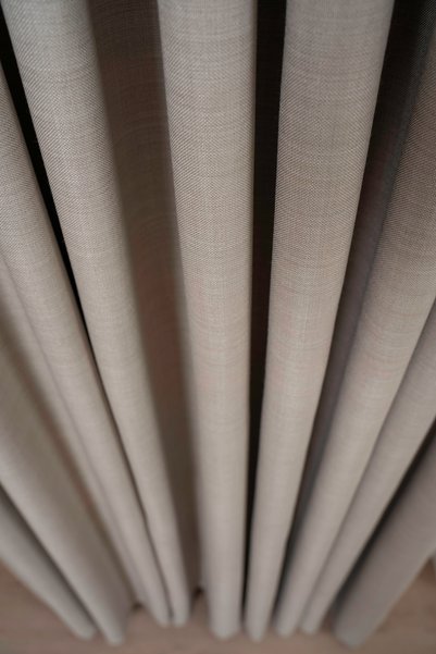 QUBA DECO Linen Textured Blackout Lightproof Extralight Blackout Background Curtain Bedroom Children's Room Living Room