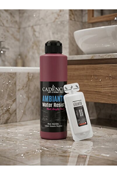 Cadence Ambiante Fayans Tezgah Boyası AW-34 Bordo 250 ml Islak Zemin Suya Day...