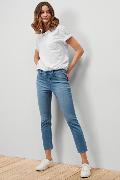 Tchibo Women Skinny Fit Washed Denim Jeans, Light Blue