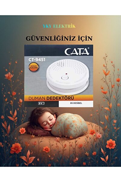 Cata Duman Dedektörü Kablosuz Yangın Alarm Sensörü (Pil Hariç)