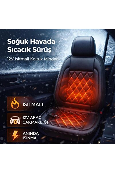 coofbe Tüm Araçlara Uyumlu 12W Araç Koltuk Isıtma Minderi 65°C Araç Koltuk Is...
