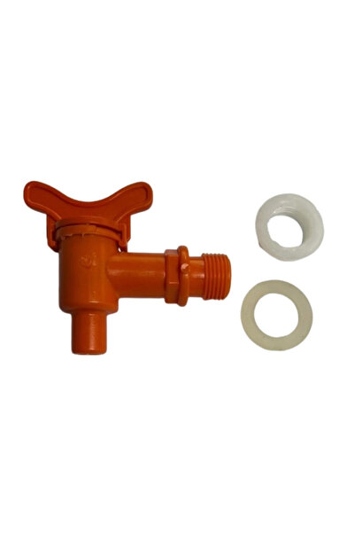 Üzümcü Plastik Bidon Musluğu, Contalı, Somunlu ( turuncu )