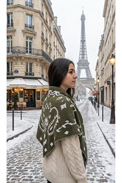 LAGRANZE Noble Touch Patterned Triangle Double-Sided Women's Shawl