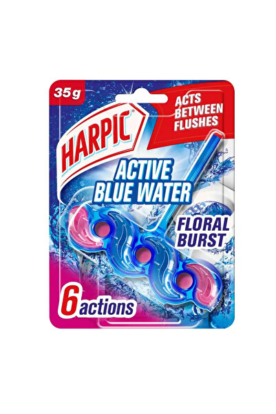 Harpic Active Blue Water Floral Burst Toilet Cleaner Rim Block 35gms