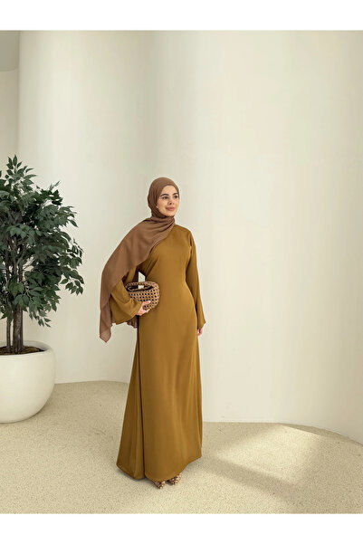 MODA AKSA SATEN AYARLANABİLİR BEL ELBİSE