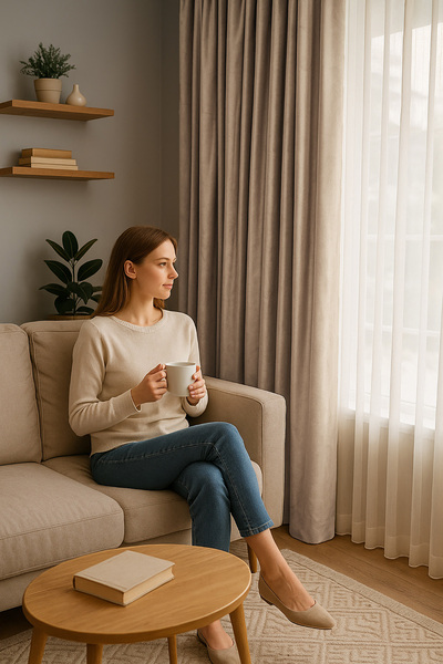 QUBA DECO ستارة خلفية طبيعية من قماش السويد المخملي للصالون وغرفة المعيشة وغر...