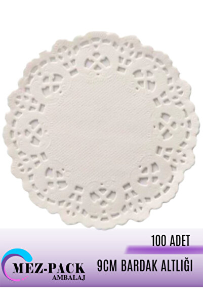MEZ-PACK 100 Adet Kağıt Dantel Bardak Altlığı Çay Bardağı Altı Sunum Kağıdı I...