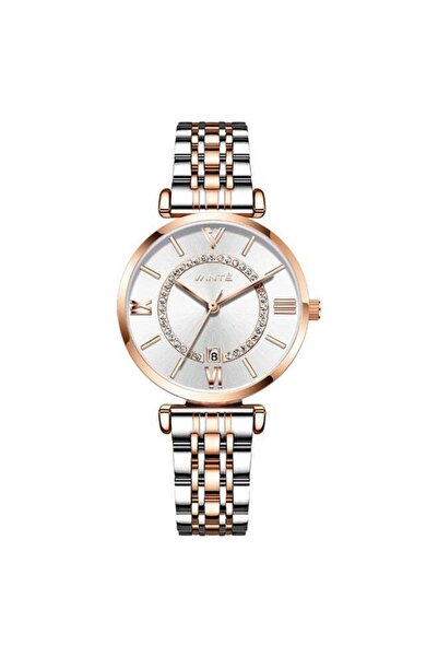 VOGUE VENUE VANTE Series Women’s Rose Gold & Silver Two-Tone Crystal Accented...