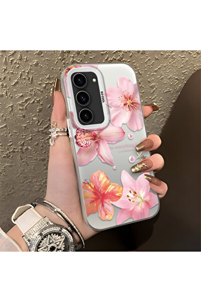 ucuc حافظة متوافقة مع هاتف سامسونج جالاكسي S23، ذات نمط زهور، سطح لامع غير لا...