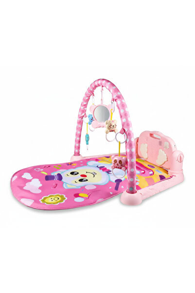 Generic بساط ألعاب بيانو موسيقي للأطفال 5 في 1 – مركز أنشطة تفاعلي مع قوس ألعاب