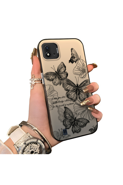 ucuc حافظة حماية من الصدمات ذات سطح لامع فضي اللون متوافقة مع Realme C20/C20A...