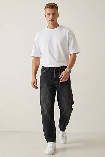 Bigdart Men's Relaxed Fit Baggy Jean Pants 30075 - Black