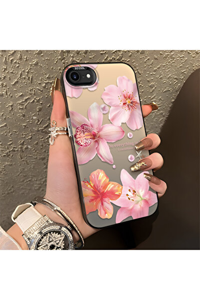 ucuc iPhone 7/8/SE 2020 2022 Uyumlu Çiçek Desenli Mat Parlak Yüzey Darbe Koru...