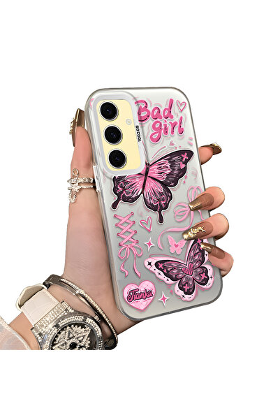 ucuc حافظة حماية من الصدمات ذات سطح لامع فضي اللون متوافقة مع هاتف سامسونج جا...