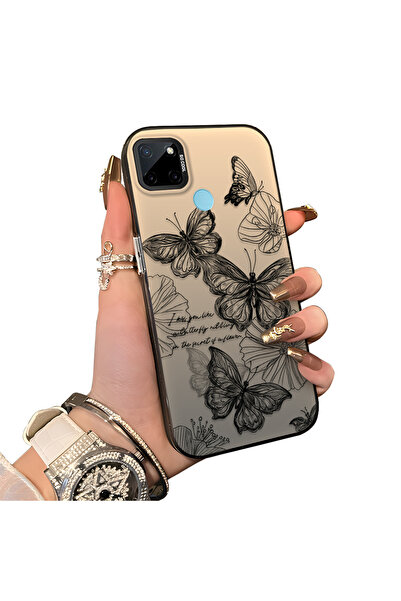 ucuc حافظة حماية من الصدمات ذات سطح لامع فضي ملون متوافقة مع Realme C21Y/C25Y...