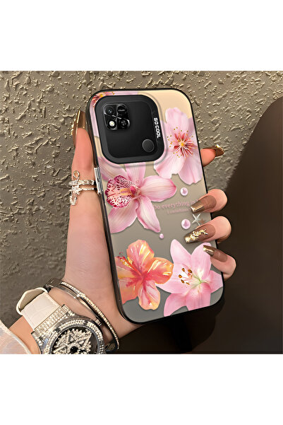 ucuc Xiaomi Redmi 9C Uyumlu Çiçek Desenli Mat Parlak Yüzey Darbe Koruma Renkl...