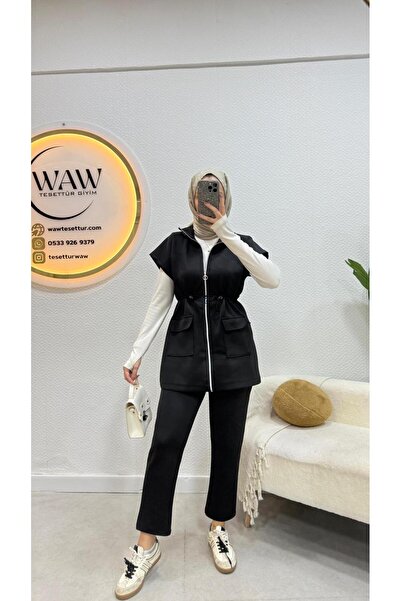 waw tesettür Fermuarlı Lastikli Takım