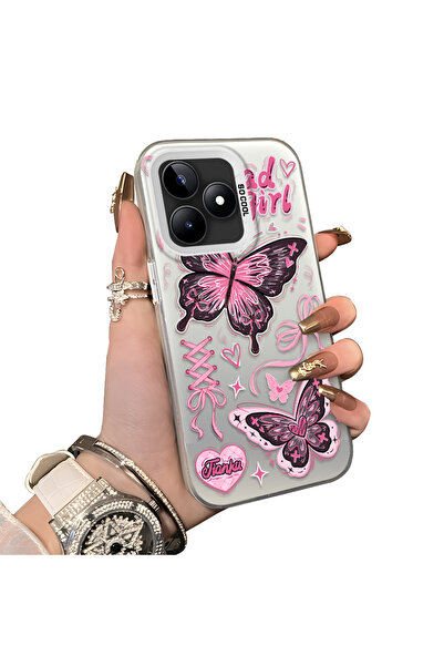 ucuc حافظة حماية من الصدمات ذات سطح لامع ملون فضي غير لامع متوافقة مع هاتف Re...