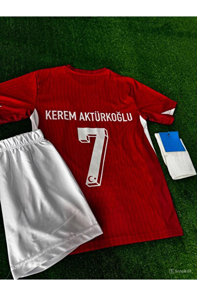 Alaturka Mix T.ü.r.k.i.y.e Milli Takım Kerem Aktürkoğlu 7 Kırmızı Çocuk Forma...
