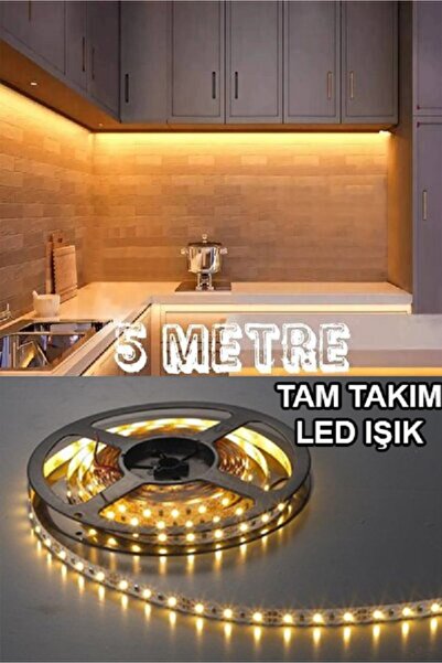 Atlantis Mutfak Dolabı Tezgah Üstü Için 5 Metre Şerit LED Işık Adaptörlü Tak ...