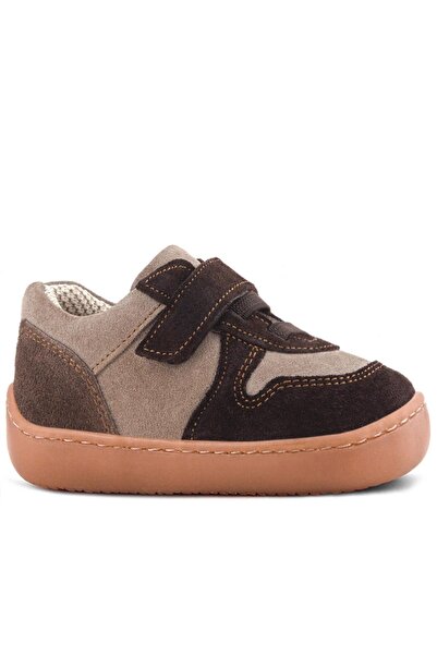 Rakerplus Bob Genuine Leather Sand Brown Barefoot Velcro Elastic Baby Sneaker...