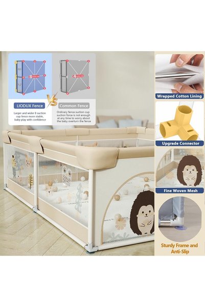 ZUIHAO 200*180cm Family Paradise Baby Playpen with Mat - Baby and Toddler Fence Baby Fence Play Area