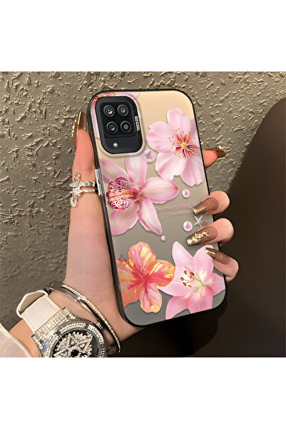 ucuc حافظة متوافقة مع هاتف سامسونج جالاكسي A12/M12، ذات نمط زهري، سطح لامع غي...