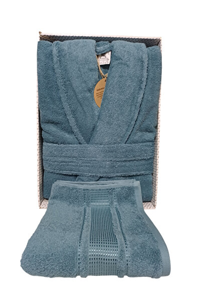 Özdilek Colourist Şalyaka Bathrobe + Head Towel - Maldives 100% Cotton