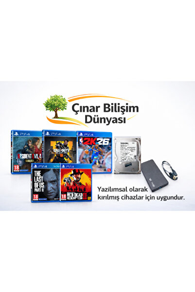 Çınar Bilişim Dünyası 500gb Ps4 v11.00-v12.52 Golden Hen Taşınabilir Oyun Diski