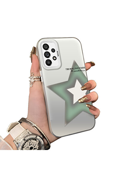 ucuc حافظة متوافقة مع هاتف سامسونج جالاكسي A73 بنمط نجمة وسطح لامع غير لامع و...