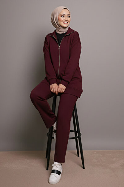 benguen Zippered Double Suit N1011 Claret Red