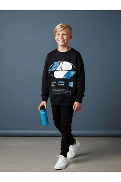 Zekids Bumbac pentru băieți cu imprimeu Design Swea tricou