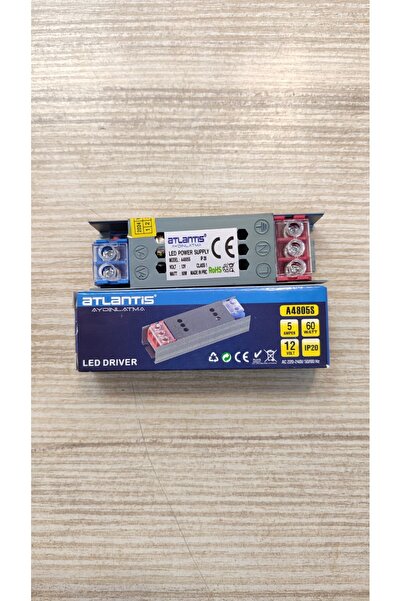 Atlantis 5 Amper 60 Watt 12 Volt Slim Ince LED Trafosu