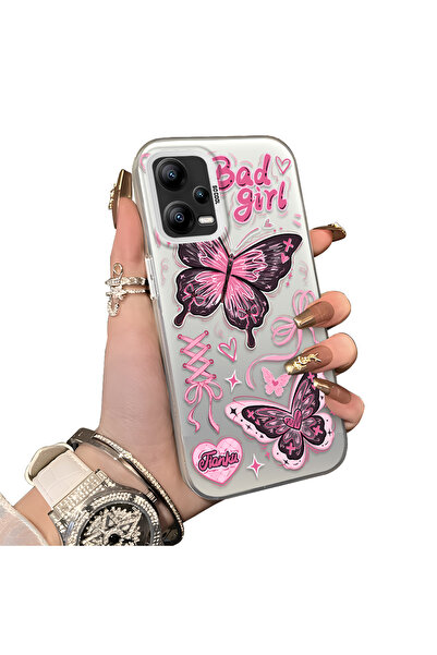 ucuc حافظة متوافقة مع هاتف Xiaomi Redmi Note 12 5G، لون فضي ملون، سطح لامع، ح...