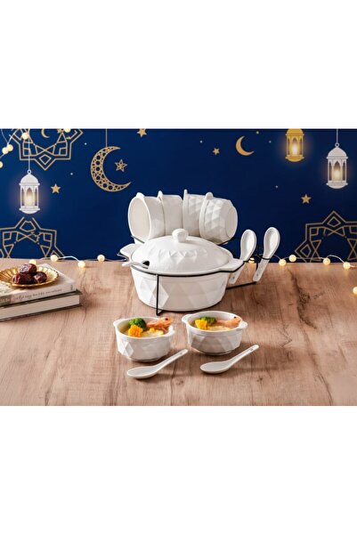 Generic SNK Dove Luxury 15pc White Porcelain Soup Serving Set Tureen, Bowls, ...