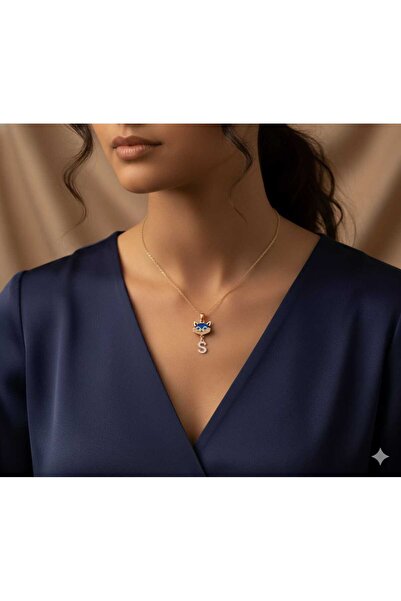 Nefertiti 925 Ayar kişiye özel doğum taşlı harfli kedi kolye.rose.gold.rodaj ...