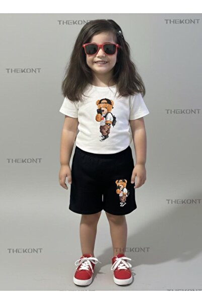 THEKONT Photographer Bear Printed Shorts-T-Shirt Bottom Top Summer Children's...