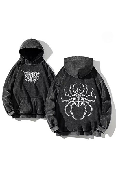 Le Savu Washable Phantom Spider Series Printed Unisex Hooded Oversized Sweats...