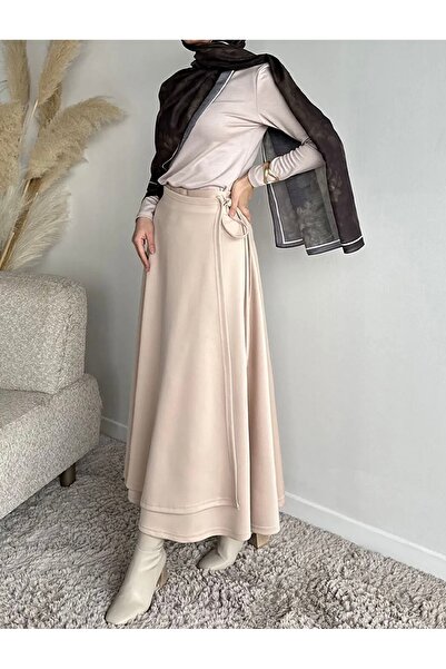 Suedcollection Yandan Bağıcıklı scuba etek