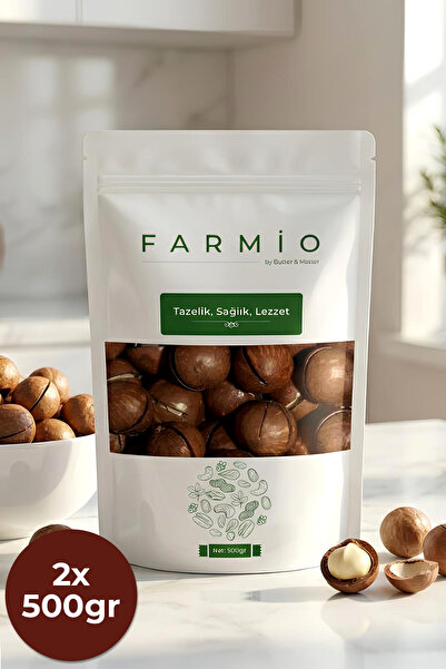 FARMİO Makademya Fındığı 1kg – Kabuklu Kavrulmuş