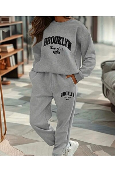 FUFLUNS Brooklyn New York 1898 Printed Unisex Oversize Cropped Sweatshirt Bot...