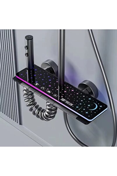 Sanlux Set de duș Galaxy – cu efect LED, afișaj și 4 funcții de spălare