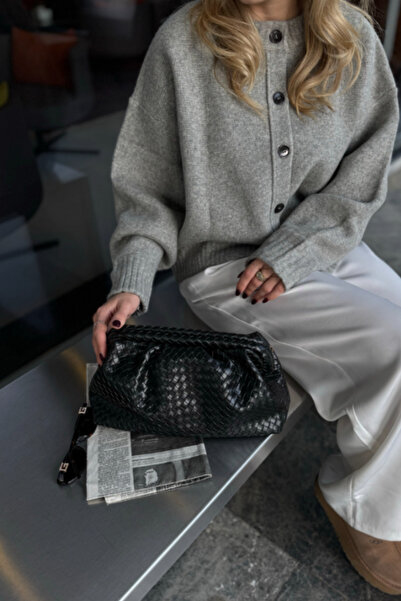 as aminel Örgü Desen Clutch Çanta