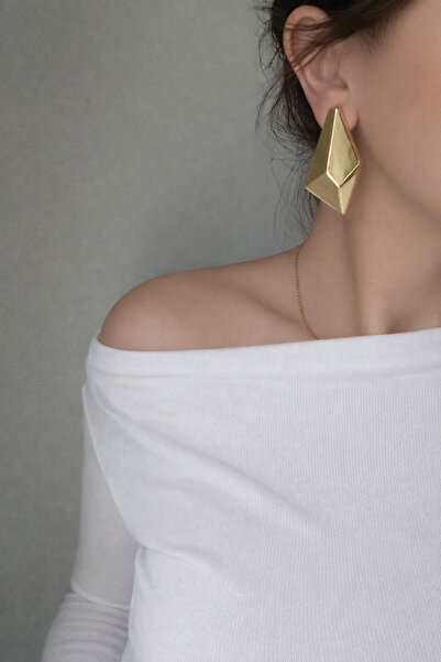 YENGEÇ Gold Drop Model Earrings
