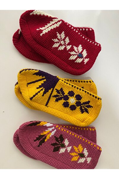 LEYLAPATİKLERİ Tunisia Handmade Daily Use Dowry Booties Set 3 Pieces