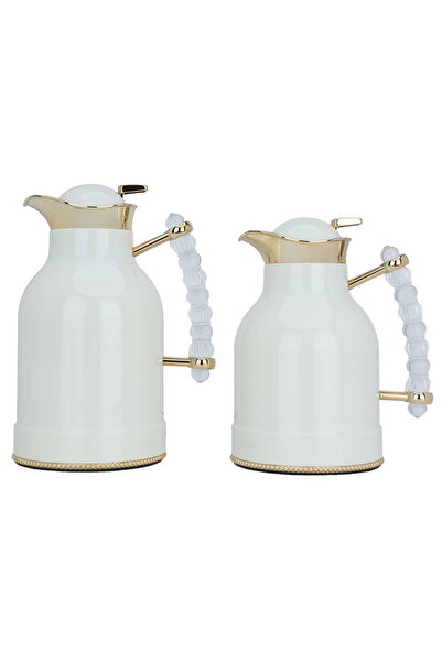 AZOZ MERCHLY Farida Thermos Set, Two Pieces, 1 Liter, Inner Case Tempered Gla...