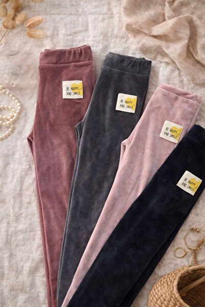 BOBSİ CO Girl's 4-Piece Velvet Tights Set