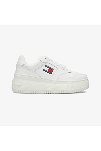 Tommy Hilfiger Tommy Jeans Retro Basket Platform Kadın Beyaz Spor Ayakkabı